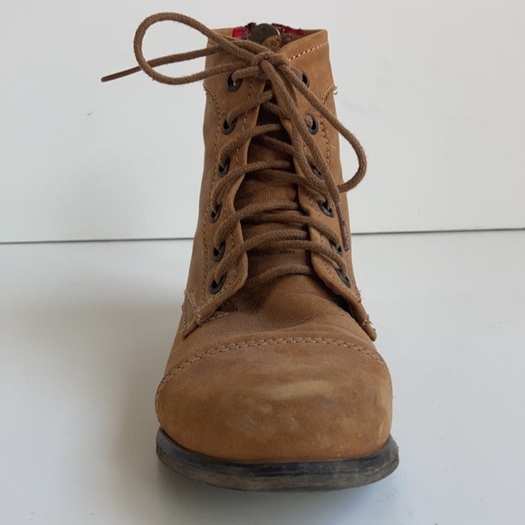 Steve Madden Tuundra lace up back zip camel ankle boot granny paddock boot - Picture 7 of 16